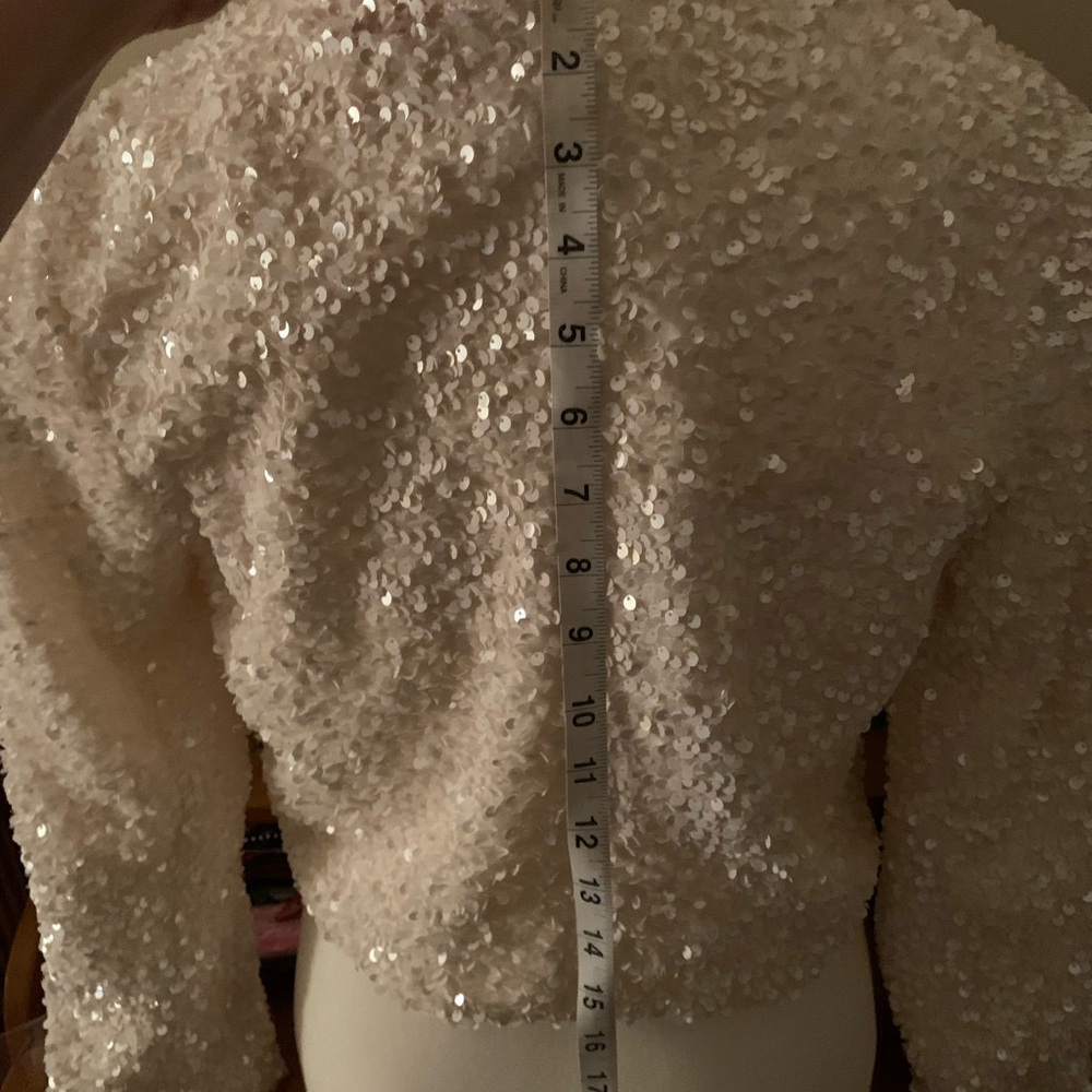 🎉 NWT H&M chic Sequin Jacket top w/ Black Bows sz XS *RARE SIZE* - Picture 11 of 13